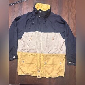 Vintage Nautica Blue Yellow American Yachting Color Block Jacket XL 90s Vtg Boat
